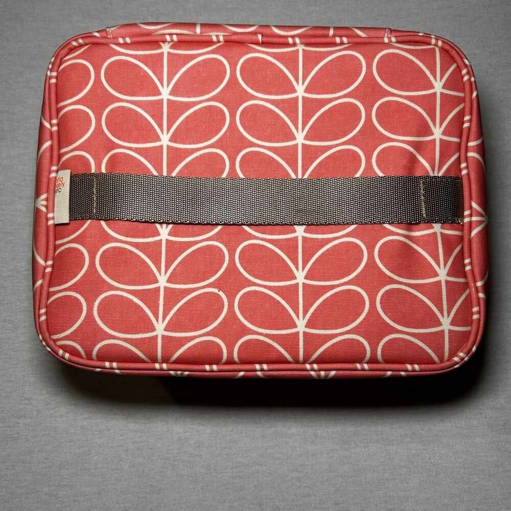 Orla Kiely Coral and Cream Stem Print Cosmetic Case